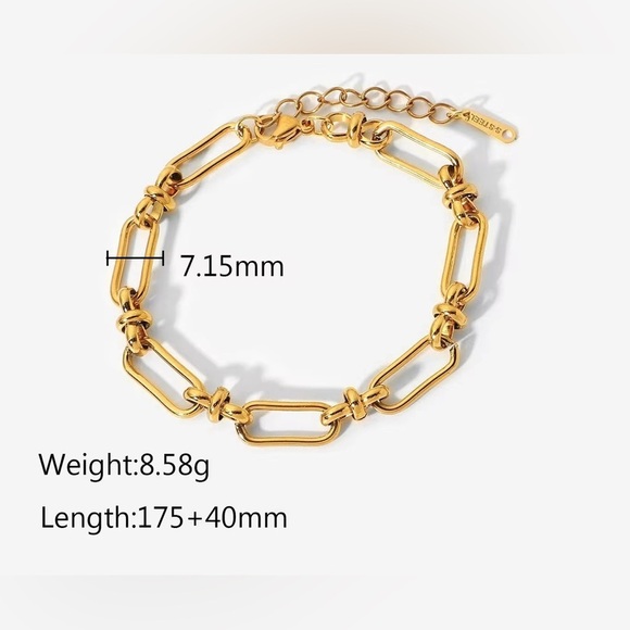 18K Gold Plated Chain Bracelet - Gold Jewelry - Picture 2 of 6